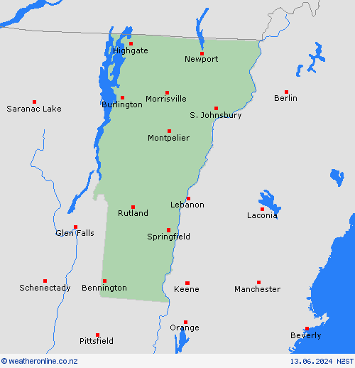  Vermont North America Forecast maps