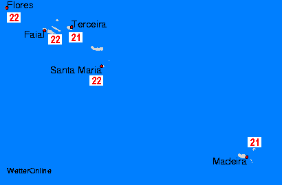 Azoren/Madeira Sea Temperature Maps